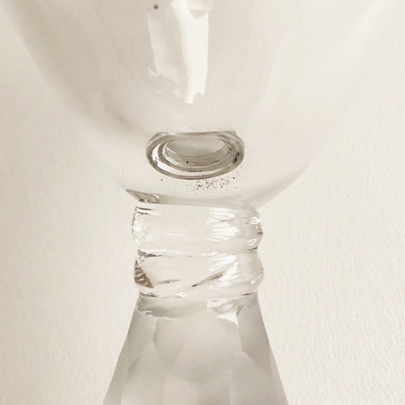 3-Martini Glass Frosted Honeycomb Weighted Stem 2" Thick Hand Blown Z Gallerie? - Picture 6 of 11